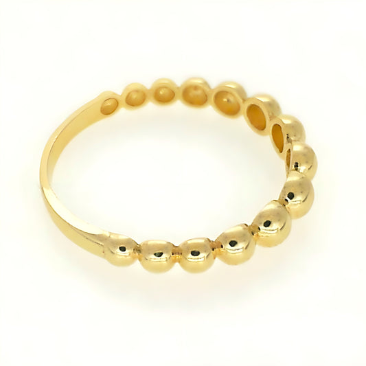 18K Yellow Gold Beaded Ring